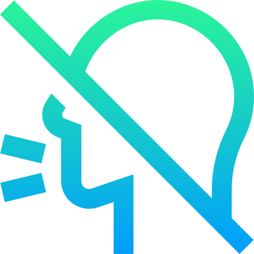 No shouting icon