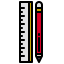 Ruler and pencil Ikona 64x64
