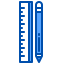 Ruler and pencil Ikona 64x64