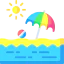 Beach vacation icon 64x64