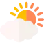 Clouds and sun icon 64x64