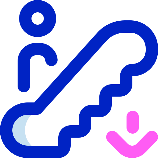 Escalator down icon