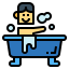 Baby bath tub icon 64x64