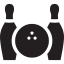 Bowling Ball and Two Bowls Symbol 64x64