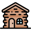 Wooden house icon 64x64