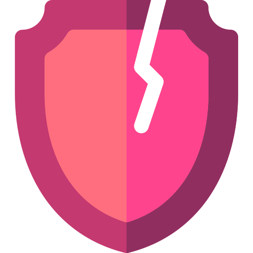 Broken shield icon
