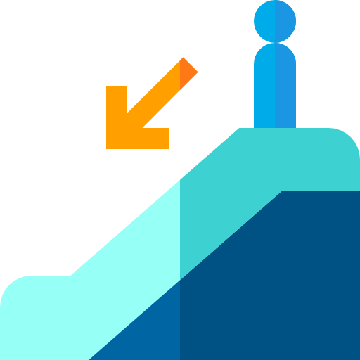 Escalator down icon