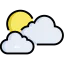 Clouds and sun icon 64x64