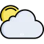 Clouds and sun icon 64x64