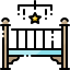 Baby bed icon 64x64