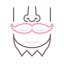 Mustache with beard icon 64x64