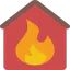 Burning house icon 64x64