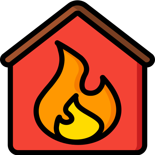 Burning house icon