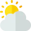 Clouds and sun icon 64x64