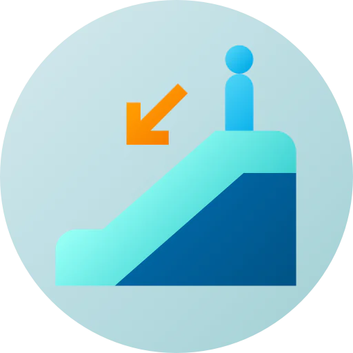 Escalator down icon