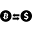 Bitcoin to dollar exchange rate symbol icône 64x64