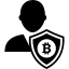 Bitcoin user safety shield interface symbol icône 64x64