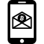 Bitcoin email by mobile phone icône 64x64