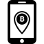 Bitcoin mobile phone with a placeholder symbol on screen icône 64x64