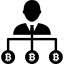 Bitcoin user down line symbol icône 64x64