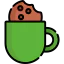Cookie and milk icon 64x64