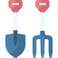Shovel and rake icon 64x64