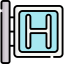 Hospital sign icon 64x64