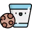Cookie and milk icon 64x64