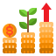 Money growth icon 64x64