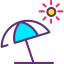 Sun umbrella icon 64x64