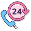 24 hours support icon 64x64