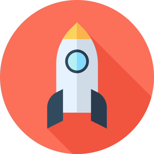 Rocket ship launch icon