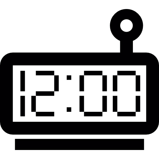 Rectangular alarm clock icon