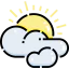 Clouds and sun icon 64x64