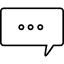 Rectangular speech bubble with three dots inside outlined interface symbol 图标 64x64