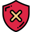 Unsecured shield icon 64x64