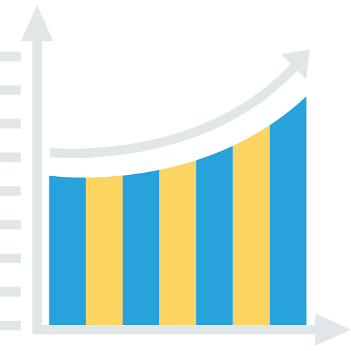 Increasing bar graph icon