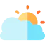 Clouds and sun icon 64x64