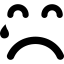 Teardrop falling on sad emoticon face icon 64x64