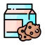 Cookie and milk icon 64x64
