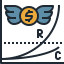 Line chart icon 64x64