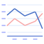 Line chart icon 64x64