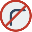 No turn right іконка 64x64