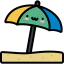 Beach umbrella icon 64x64