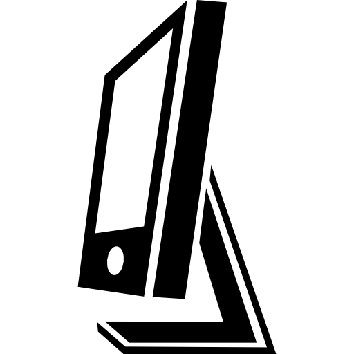 Screen flat side view icon