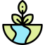 Green planet icon 64x64