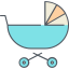 Baby stroller icon 64x64