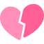 Broken heart icon 64x64