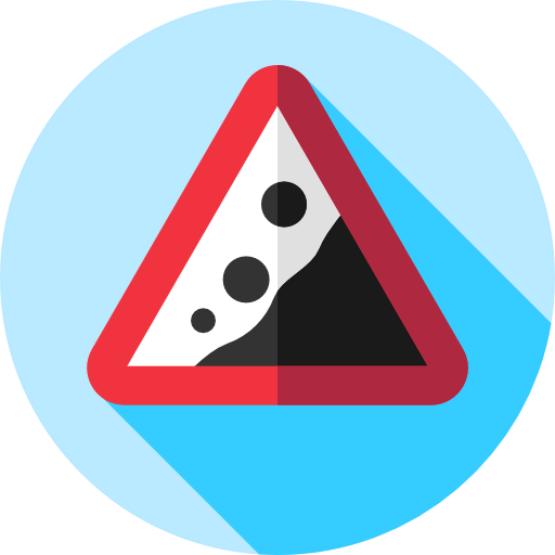 Falling rocks icon