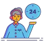 24 hours support icon 64x64